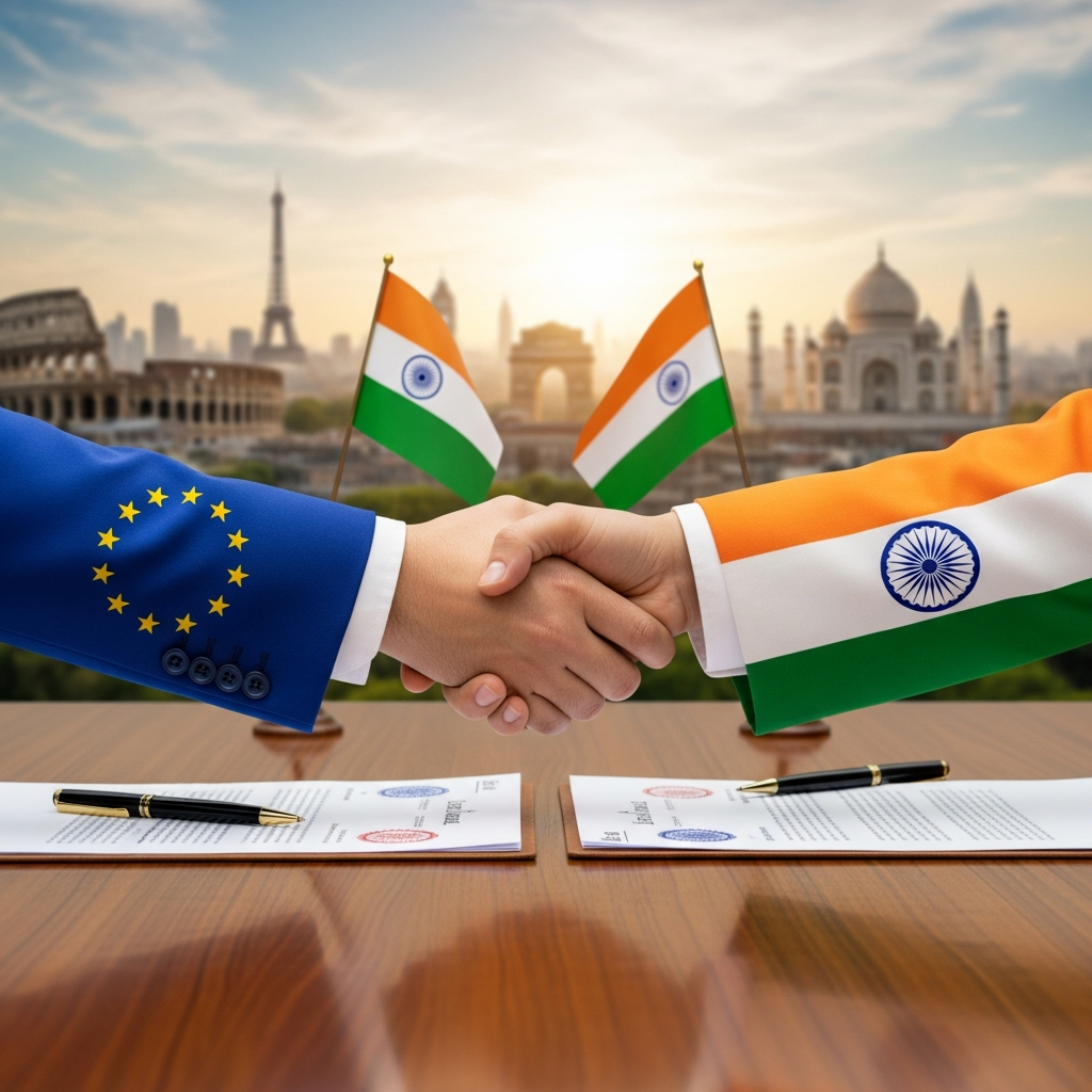 ইউৰোপীয় ইউনিয়ন-ভাৰত ঐতিহাসিক বাণিজ্যইউৰোপীয় ইউনিয়ন আৰু ভাৰতৰ মাজত ঐতিহাসিক বাণিজ্যিক চুক্তি: এক নতুন যুগৰ আৰম্ভণি