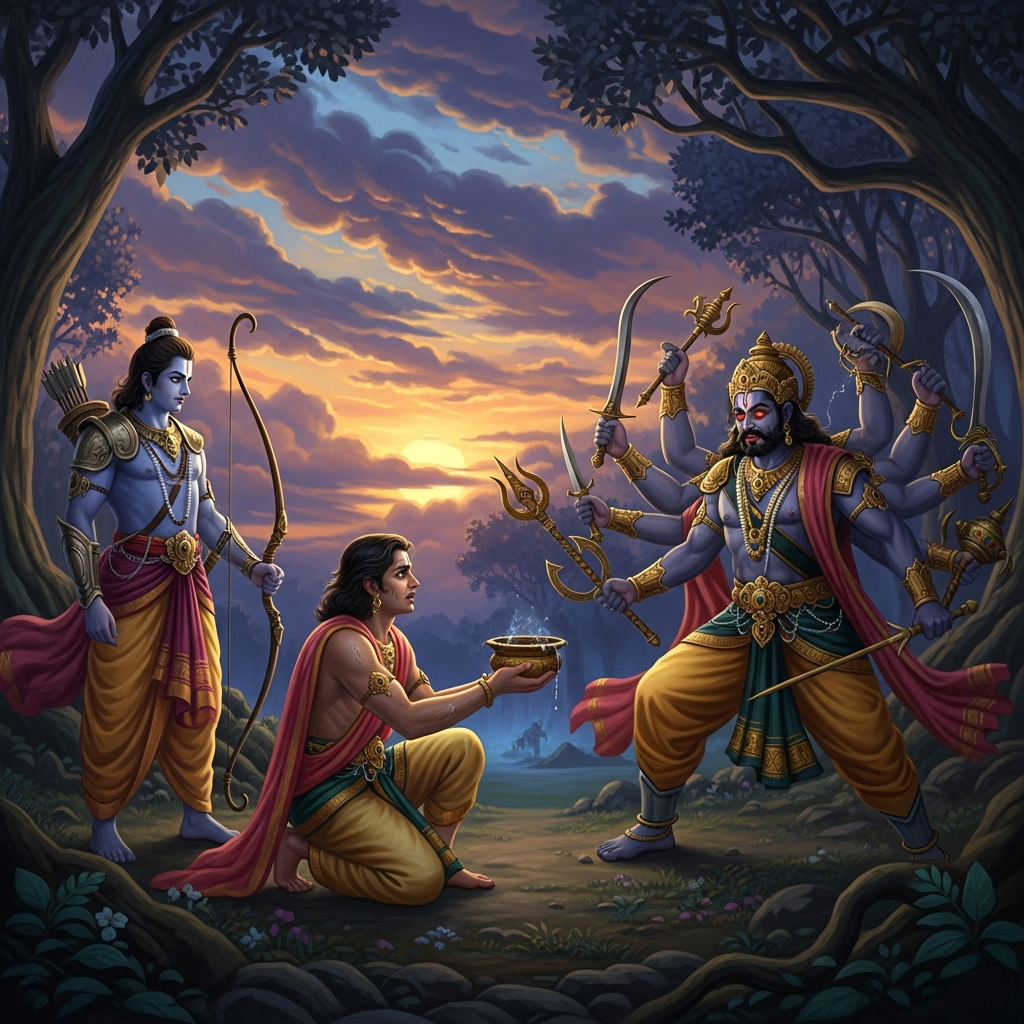 মেঘনাদৰ সৈতে যুদ্ধৰ আগতে ৰামে লক্ষ্মণক ভিক্ষা মাগিবলৈ কিয় পঠিয়ালে?